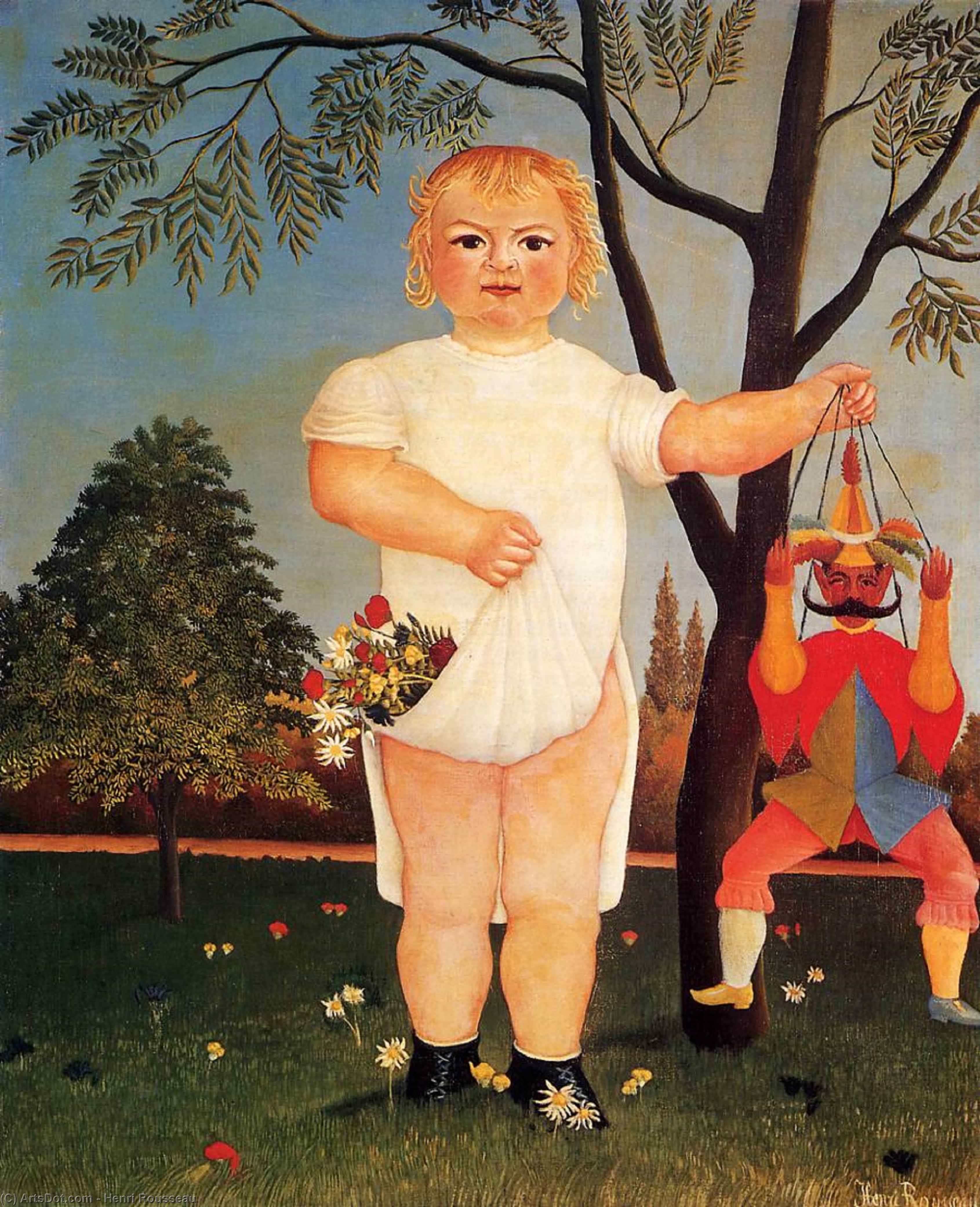 Child With Puppet (also Known As To Celebrate The Baby) — Henri Julien Félix Rousseau (le Douanier)