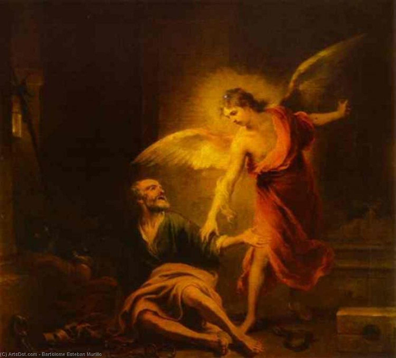 Angel Rescues St. Peter From Prison — Bartolomé Esteban Murillo