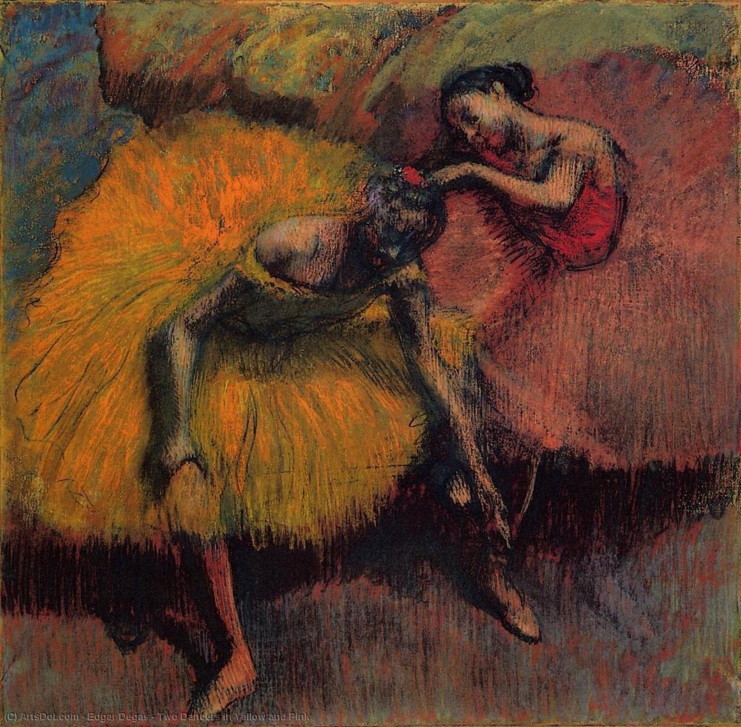 Zwei Tänzerinnen In Gelb Und Rosa — Hilaire-germain-edgar Degas
