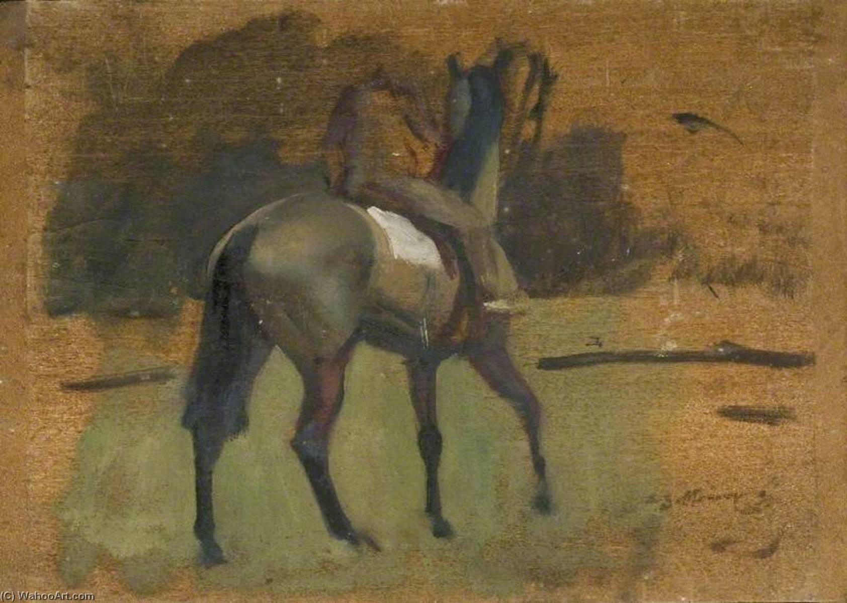 Studie Eines Rennpferdes Von Hinten (recto) — Sir Alfred James Munnings
