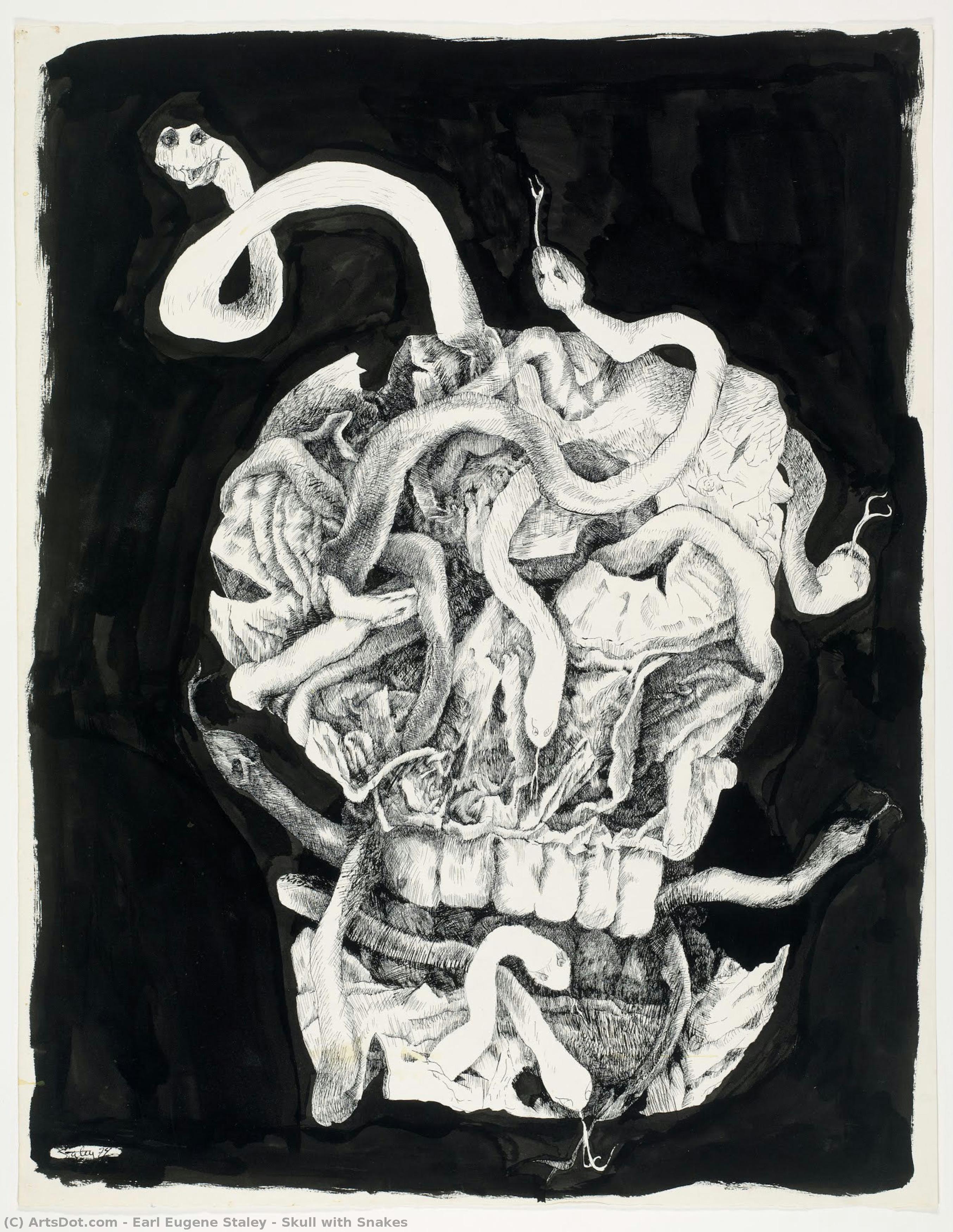 Skull With Snakes — Earl Eugene Staley