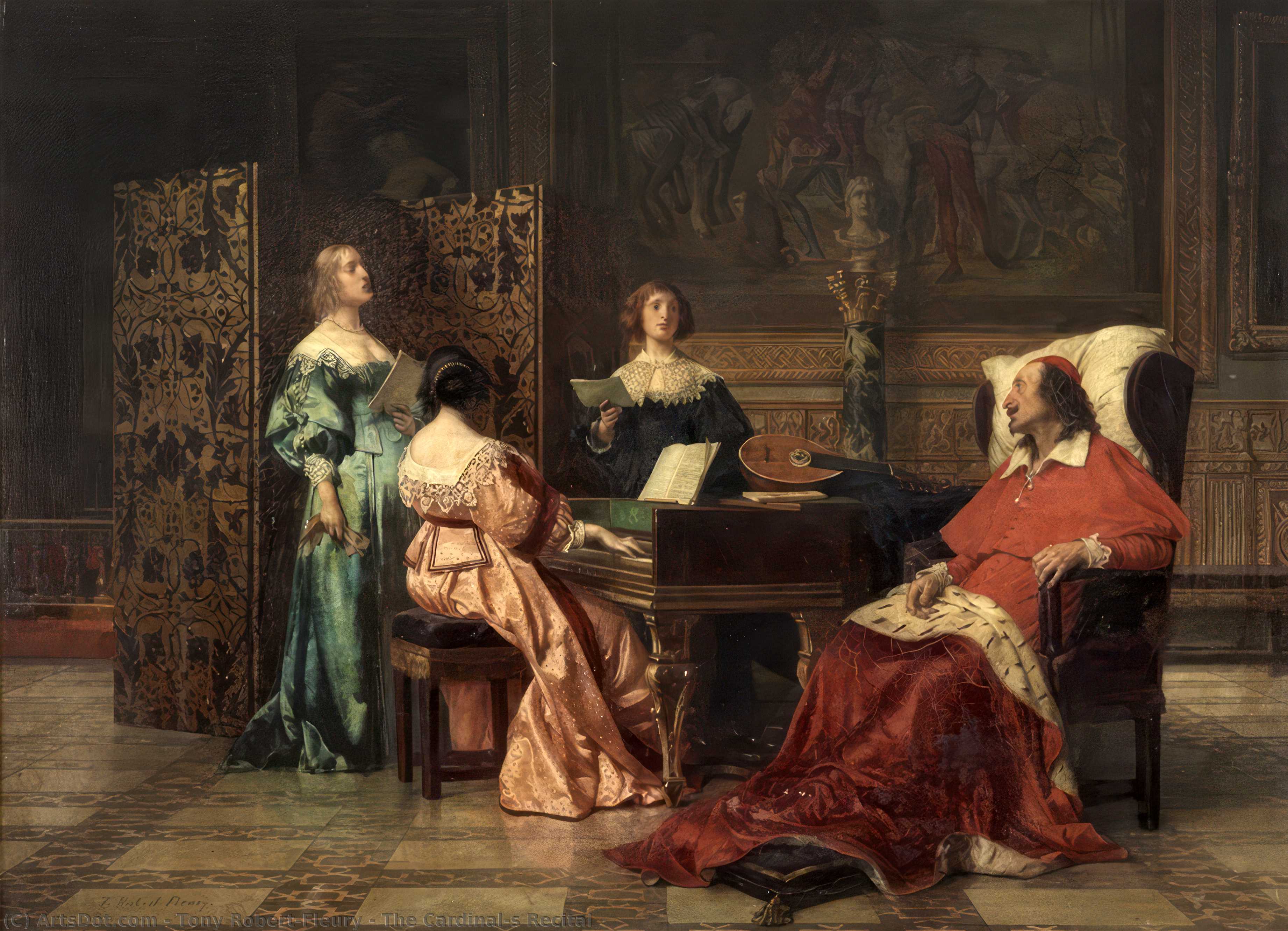 The Cardinal's Recital — Tony Robert-fleury