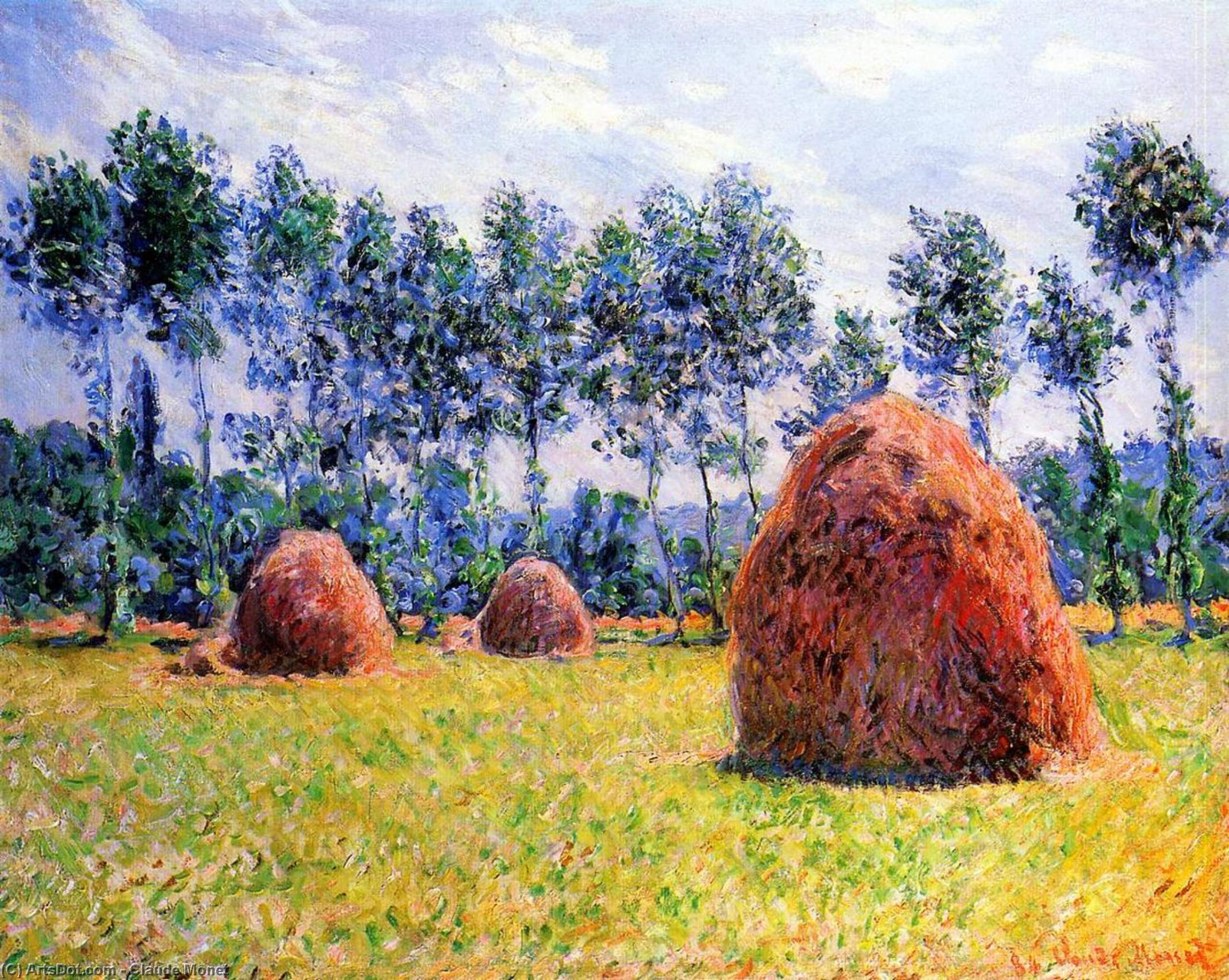 Haystacks At Giverny — Claude Monet