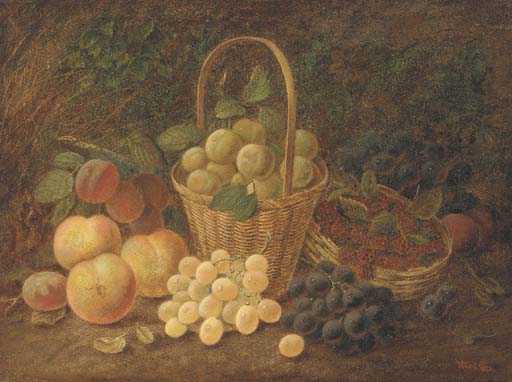 Greengages In A Wicker Basket — Vincent Clare