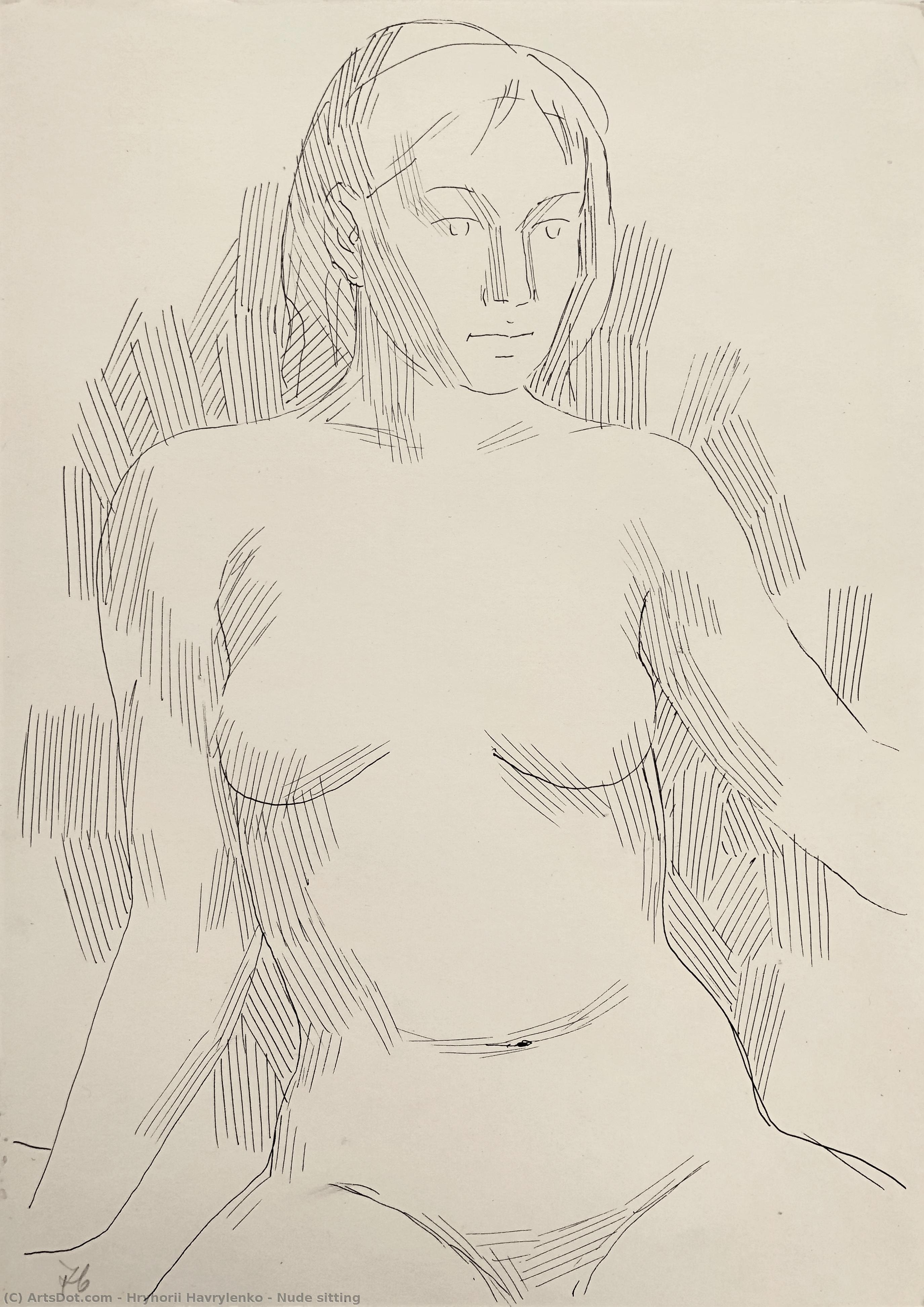 Nude Sitting — Hryhorii Havrylenko