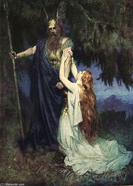 Brunhilde Knelt At His Feet — Ferdinand Leeke