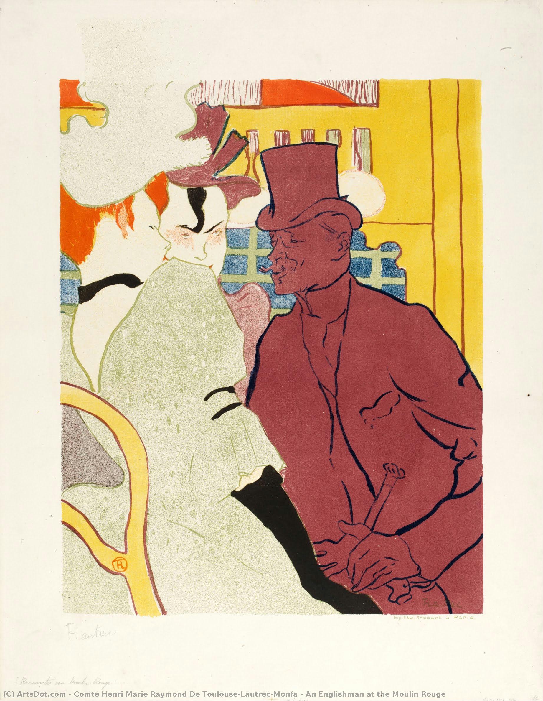 Ein Engländer Im Moulin Rouge — Comte Henri Marie Raymond De Toulouse-lautrec-monfa