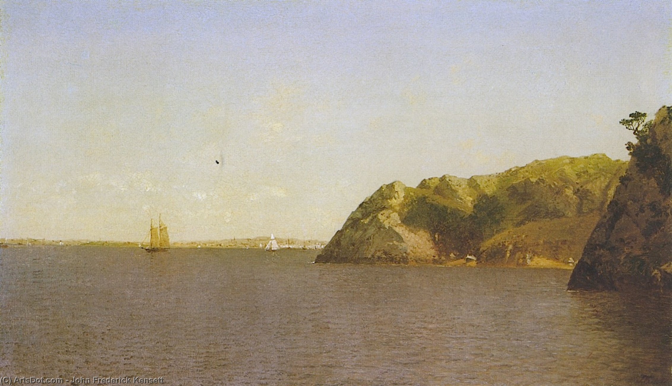 Sailing On The Bay, Newport Harbor — John Frederick Kensett