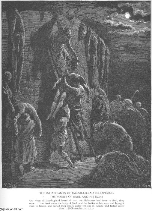 Jabesh-gileadites Recover The Bodies Of Saul And His Sons — Paul Gustave Doré