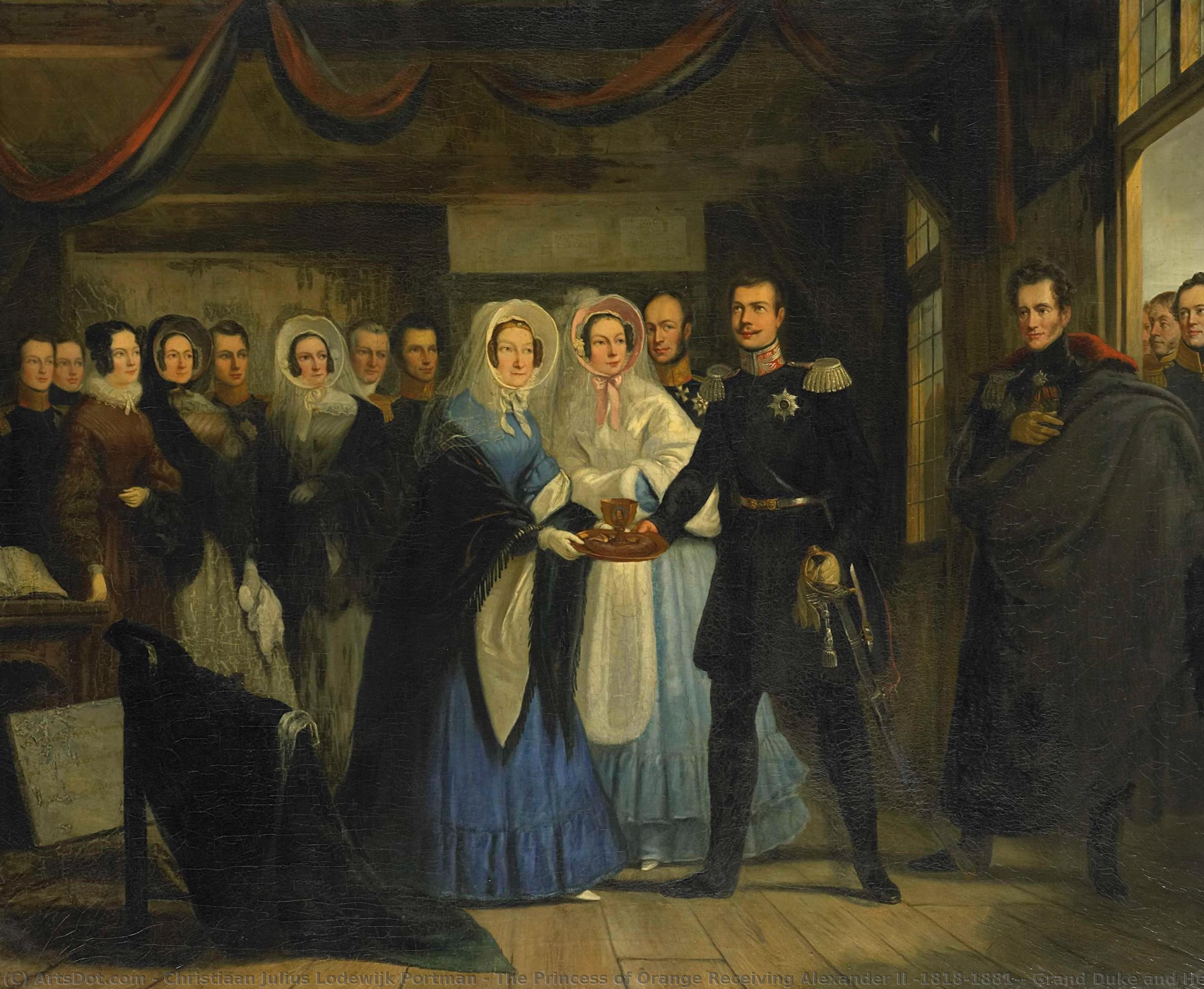 The Princess Of Orange Receiving Alexander Ii (1818-1881), Grand Duke And Heir To The Throne Of Russia, In The Czar Peter"s House In Zaandam, 17 April 1839, Christiaan Julius Lodewijk Portman, 1839 - 1840 — Christiaan Portman