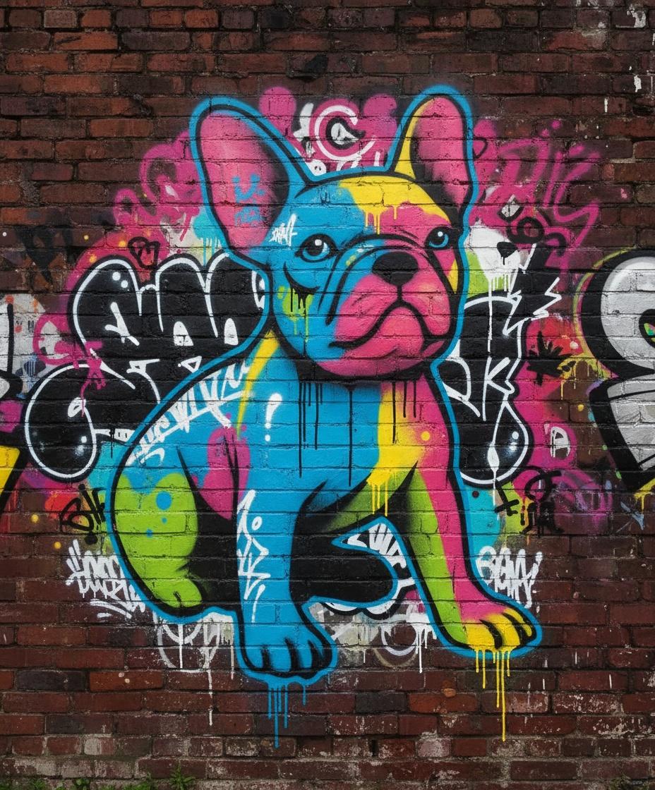 Chromatic Canine: A Vibrant Street Art Masterpiece In Unique One-of-one Edition — Théo Masson