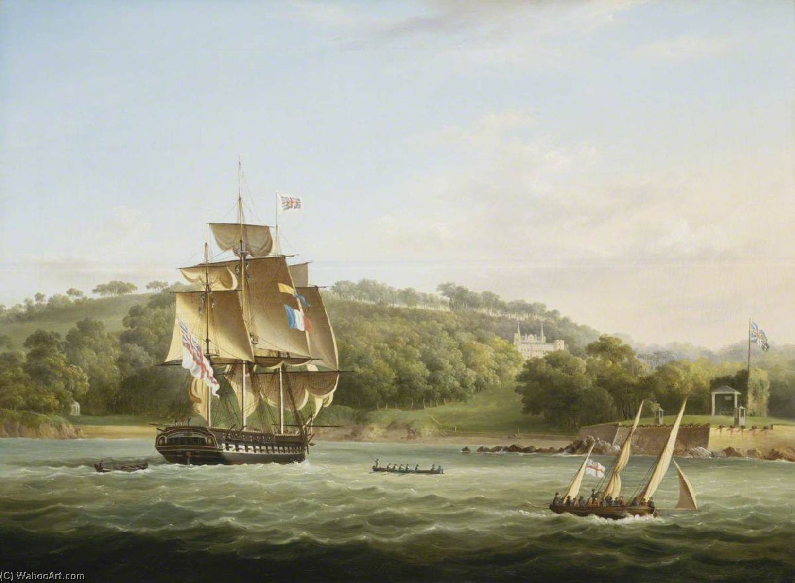 A Frigate And Other Vessels In Barn Pool Off Plymouth — Thomas Lyde Hornbrook