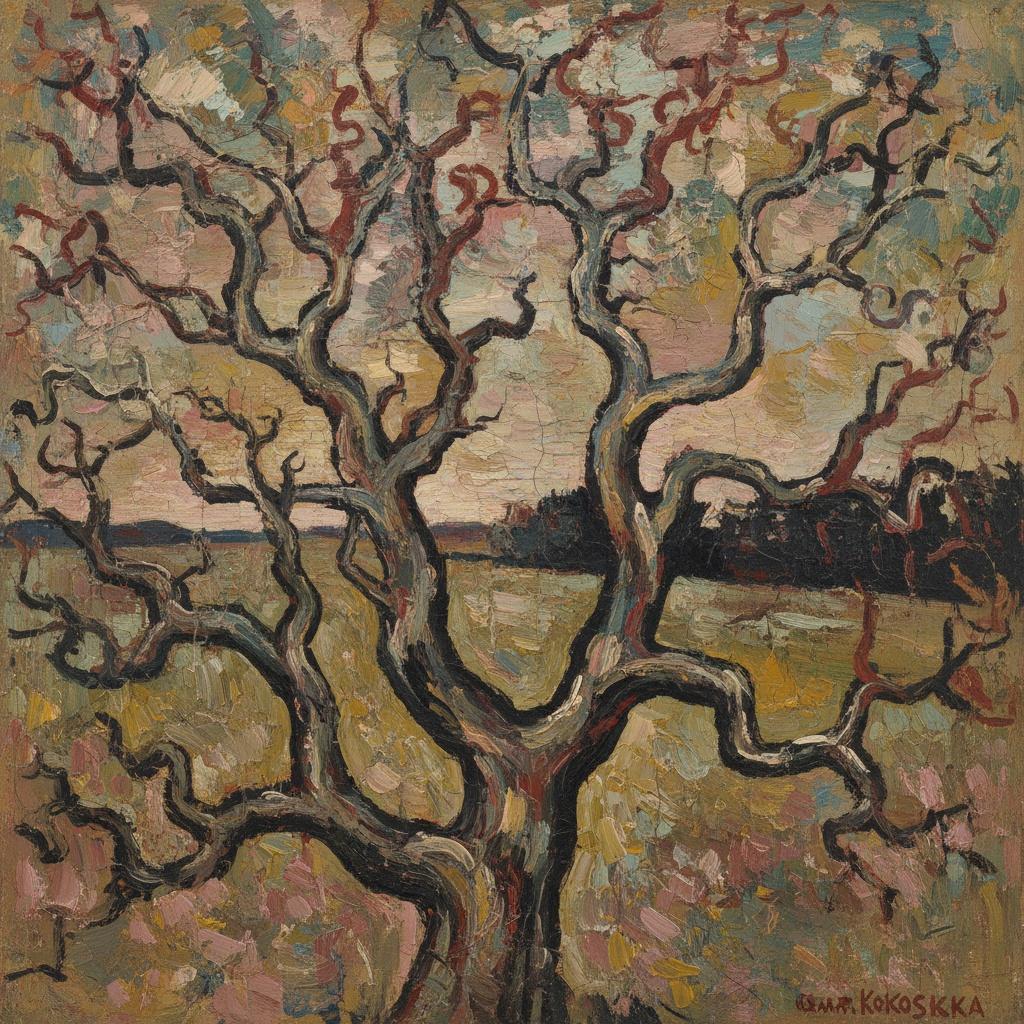 The Resilience Of Sinuous Shadows: An Expressionist Study In Gnarled Endurance — Vincent Delorme