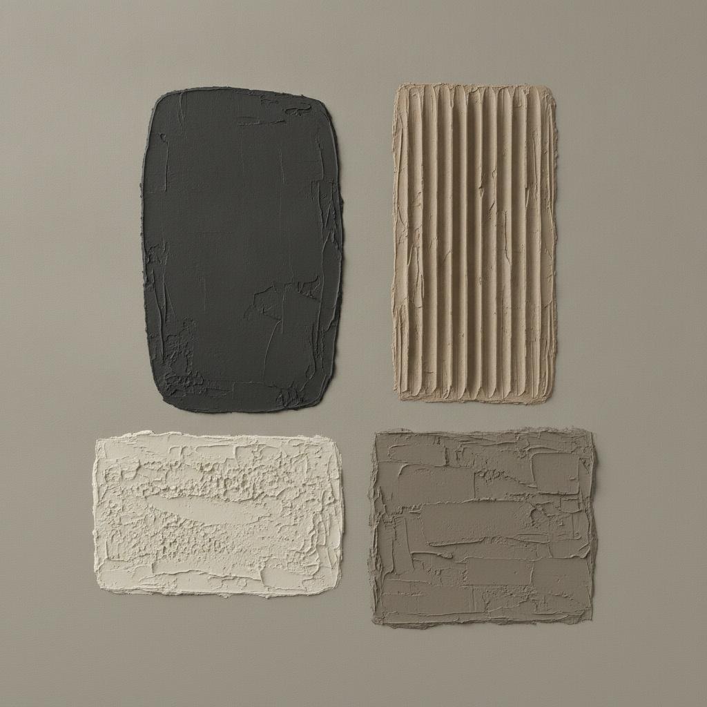 Layered Textures Of Charcoal And Sand In Quadrant Form — David Moreau