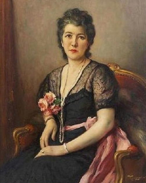 Elegante Au Collier De Perles — Fernand Toussaint