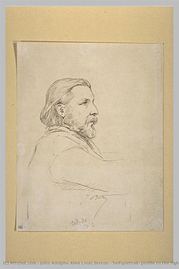 Self-portrait, Profile To The Right — Jules Adolphe Aimé Louis Breton