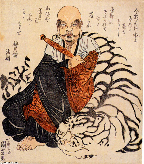 Hattara Sonja With His White Tiger — Utagawa Kuniyoshi