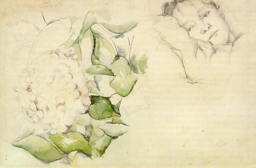 Madame Cezanne (hortense Fiquet) With Hortensias — Paul Cézanne