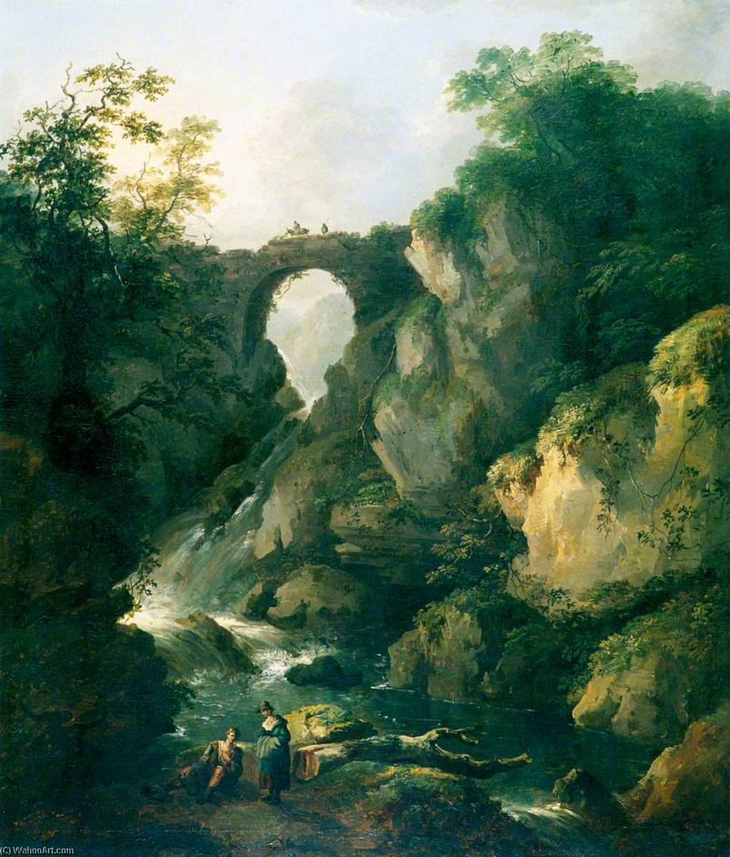 Welsh Landscape With A Bridge — Бенджамин Баркер Ii