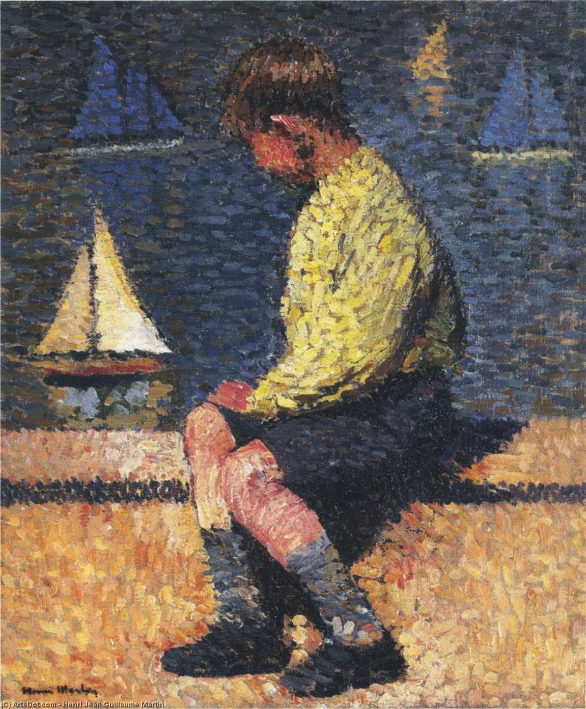 A Boy With Sailboats — Henri Jean Guillaume Martin