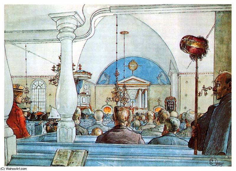 At Church — Carl Larsson