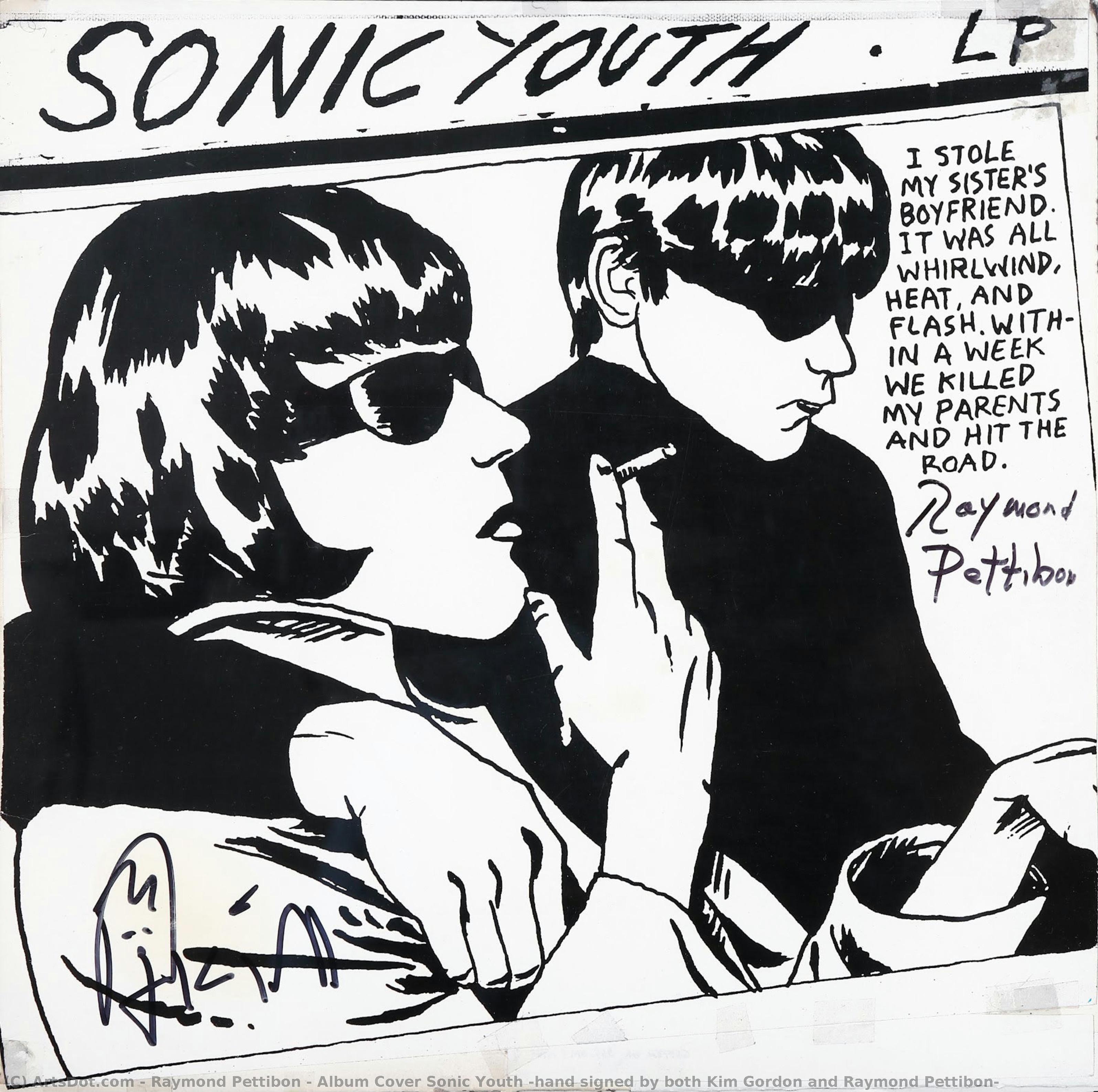 Album Cover Sonic Youth (hand Signed By Both Kim Gordon And Raymond Pettibon) — Raymond Pettibon