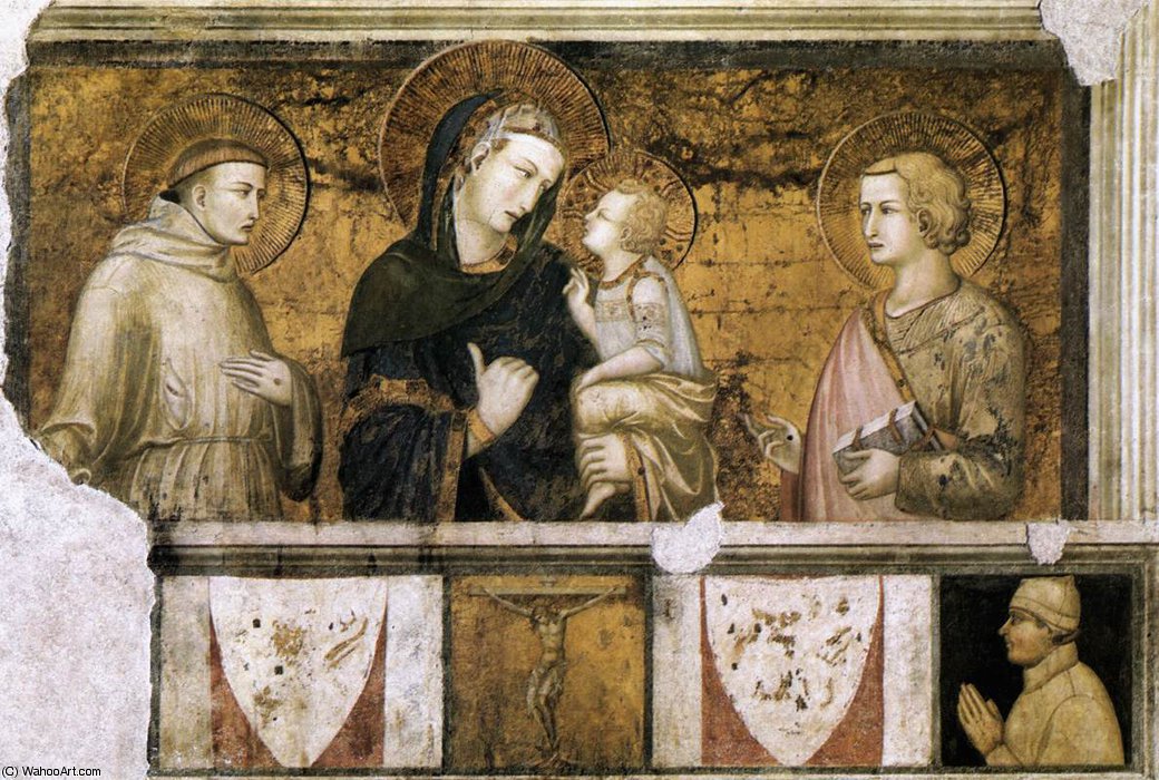 Assisi-crucifixion-madonna With St Francis And St John The Evangelist — Pietro Lorenzetti