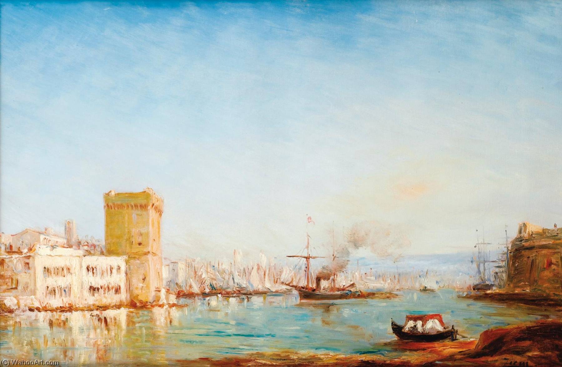 Le Vieux Port De Marseille Et La Tour Saint Jean — Félix François Georges Philibert Ziem