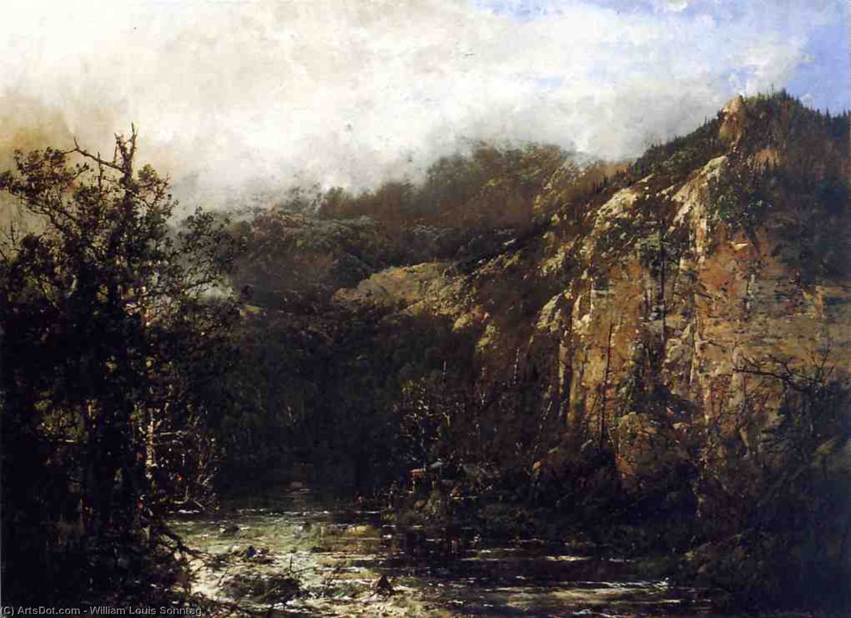 A Mountain Stream From The Foot Of Mt. Carter, New Hampshire — Vilijam Luis Sonntag