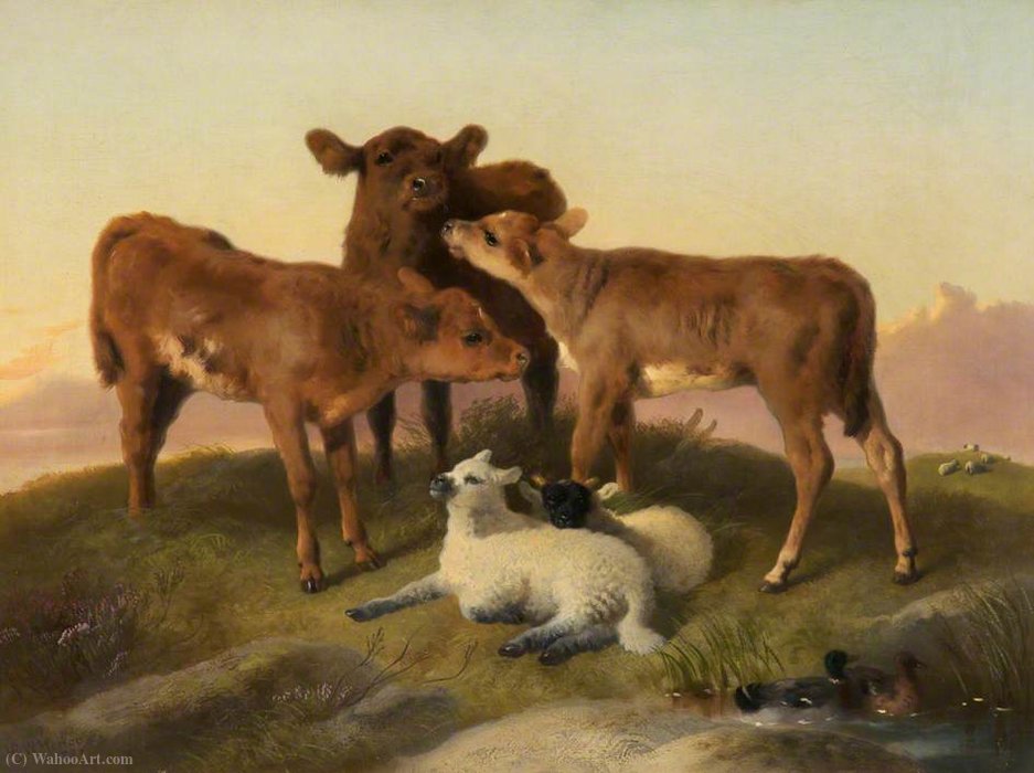 Calves And Lambs — George William Horlor