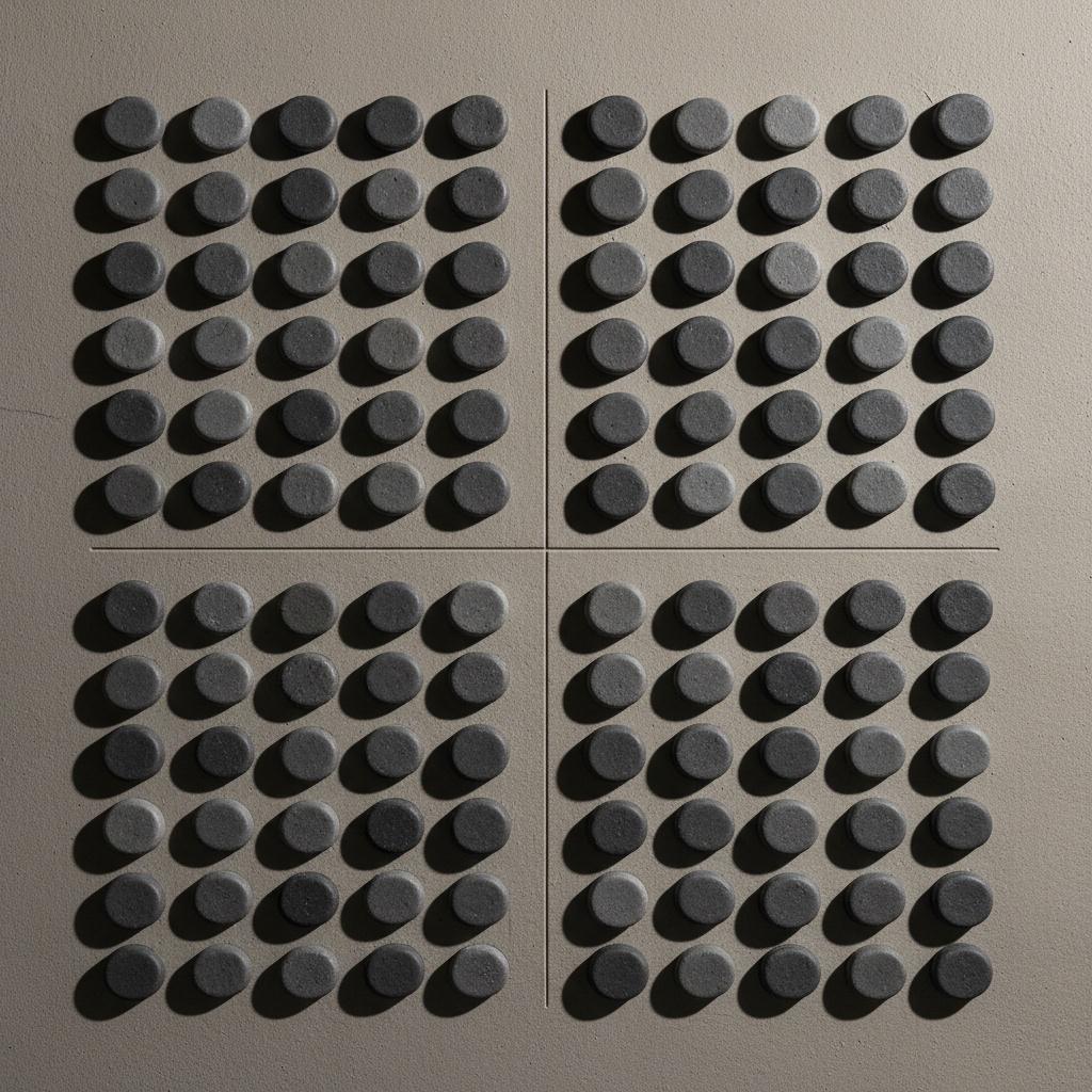 The Architecture Of Silence: Rhythmic Charcoal Discs In Sanded Relief — David Moreau