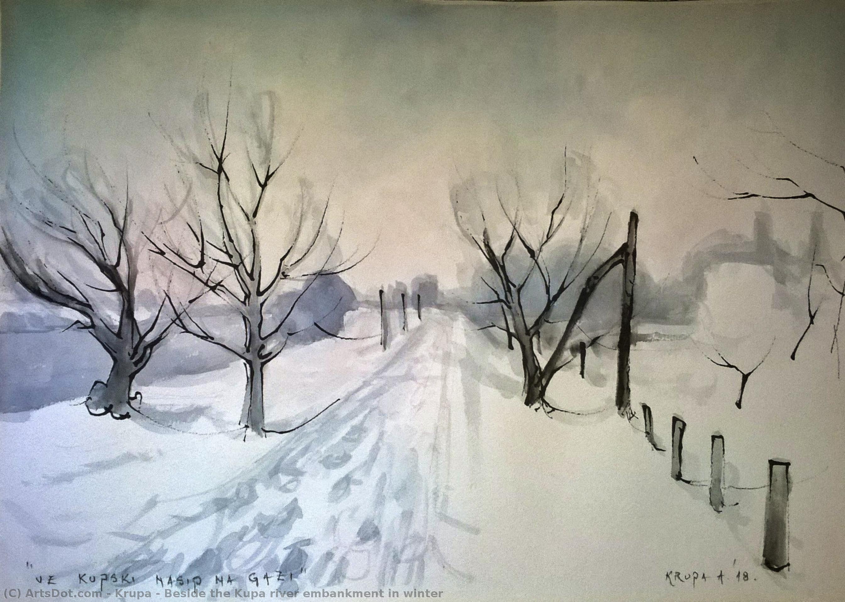 Beside The Kupa River Embankment In Winter — Alfred Freddy Krupa
