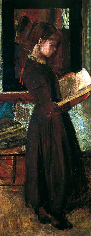 Young Girl Reading — Frank Huddlestone Potter