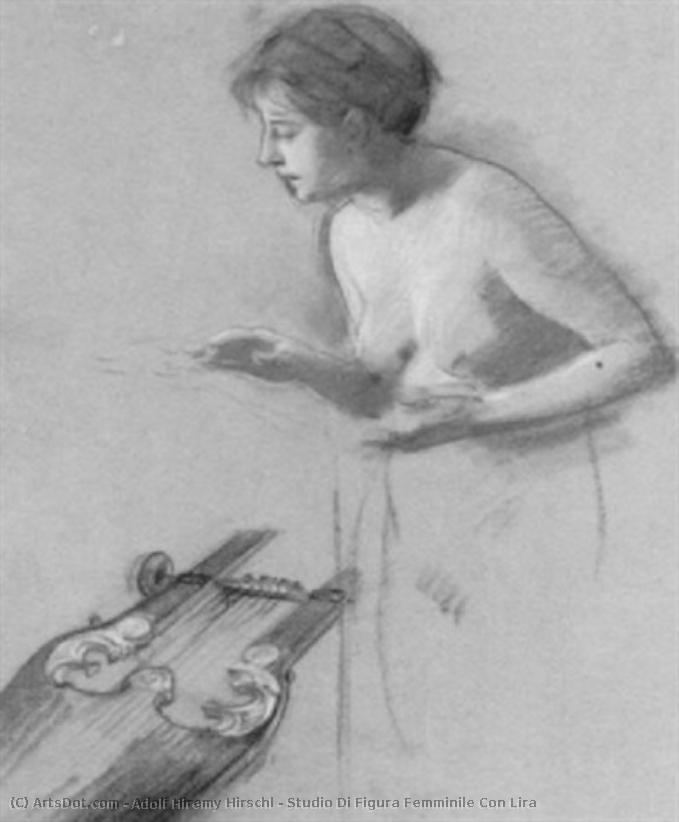 Studio Di Figura Femminile Con Lira — Adolf Hiremy Hirschl