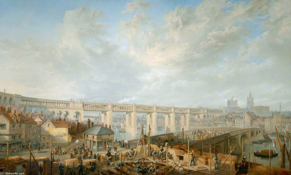 The High Level Bridge, From Gateshead, Tyne And Wear — John Wilson Carmichael