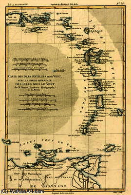 The Lesser Antilles Or The Windward Islands, With The Eastern Part Of The Leeward Islands, From 'atl — Rigobert Bonne (charles Marie Rigobert Bonne)
