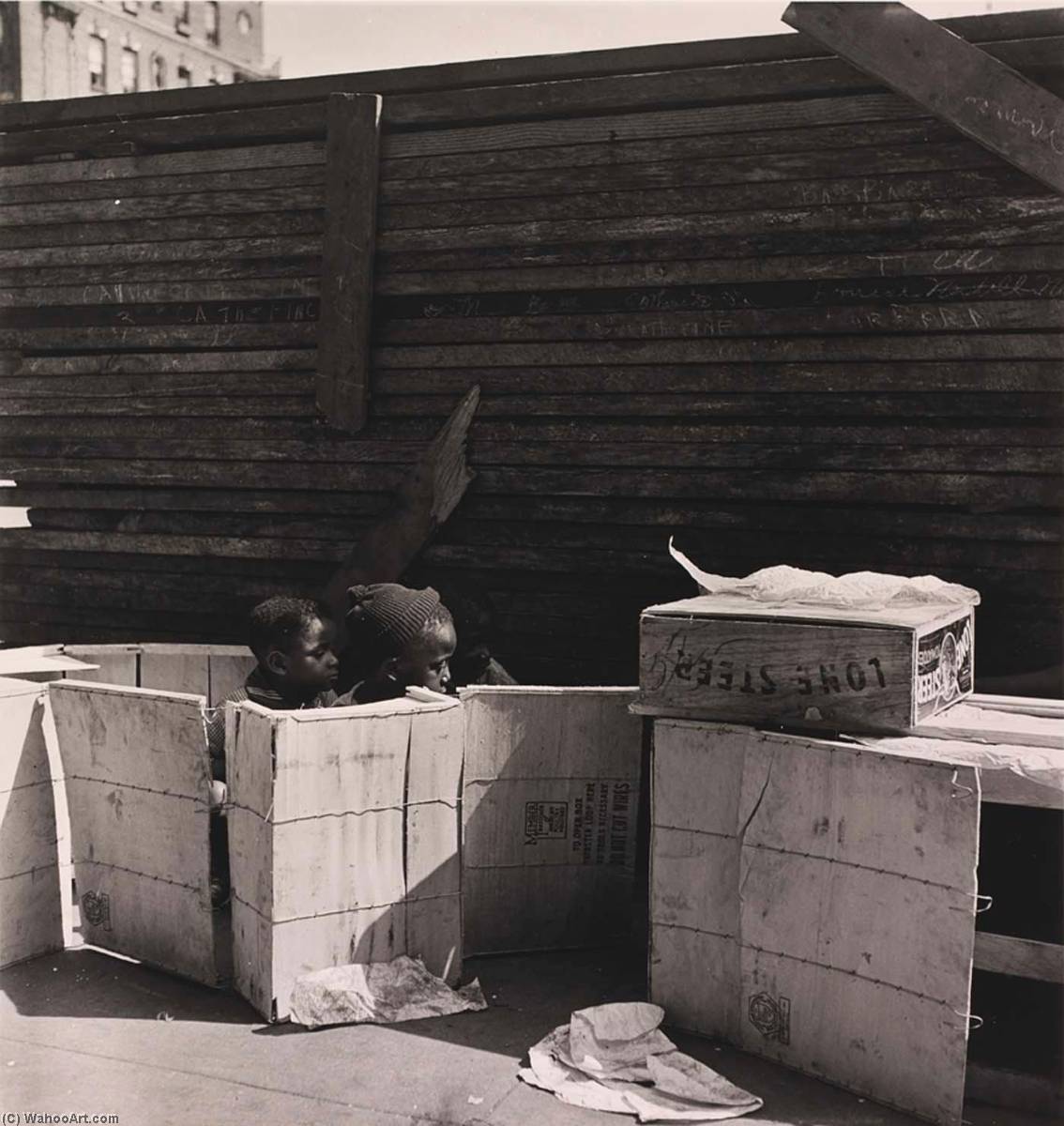 Untitled (boys In Boxes), From The Project The Most Crowded Block — Aaron Siskind