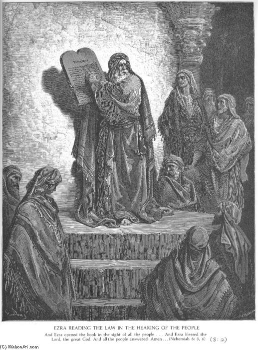 Ezra Reads The Law To The People — Paul Gustave Doré