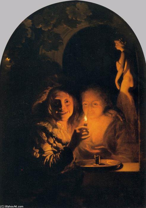 Lovers Lit By A Candle — Godfried Schalcken
