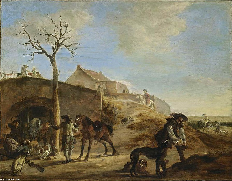 Landscape With Huntsmen — Dirck Willemsz Stoop