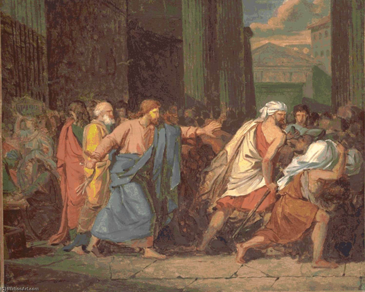 Jesus Chassant Les Marchands Du Temple — Jean Germain Drouais