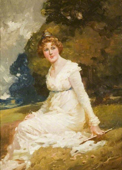 A Lady Seated In A Park — Алфред Џејмс Менингс
