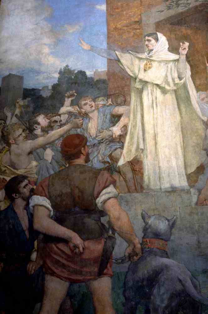 St. Genevieve Makes Confidence And Calm To Frightened Parisians Of The Approach Of Attila — Pierre Cécile Puvis De Chavannes