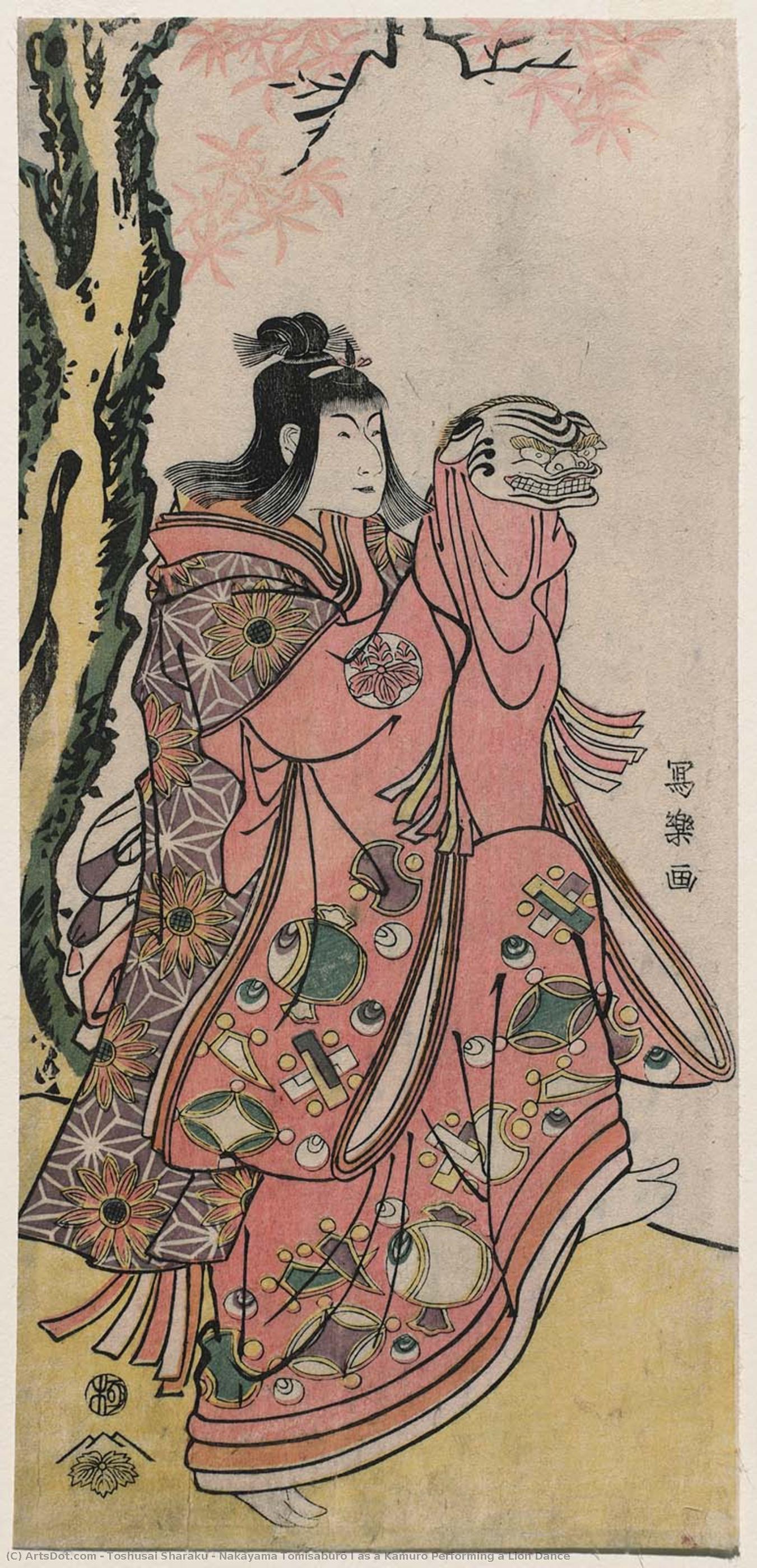 Nakayama Tomisaburō I As A Kamuro Performing A Lion Dance — Toshusai Sharaku