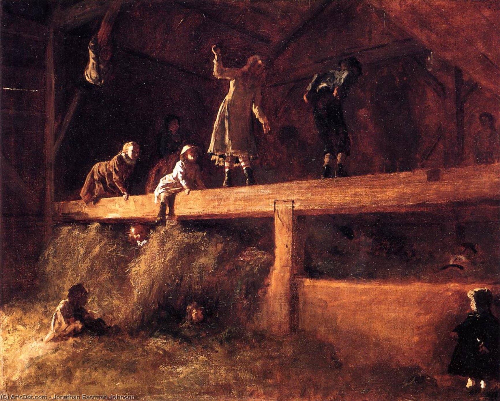 In The Hayloft — Jonathan Eastman Johnson