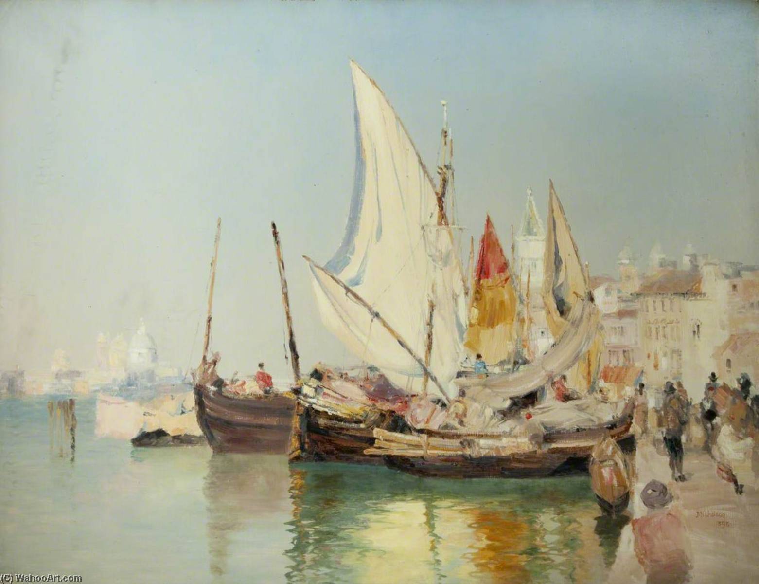 Barges, The Grand Canal, Venice — John Miller Nicholson