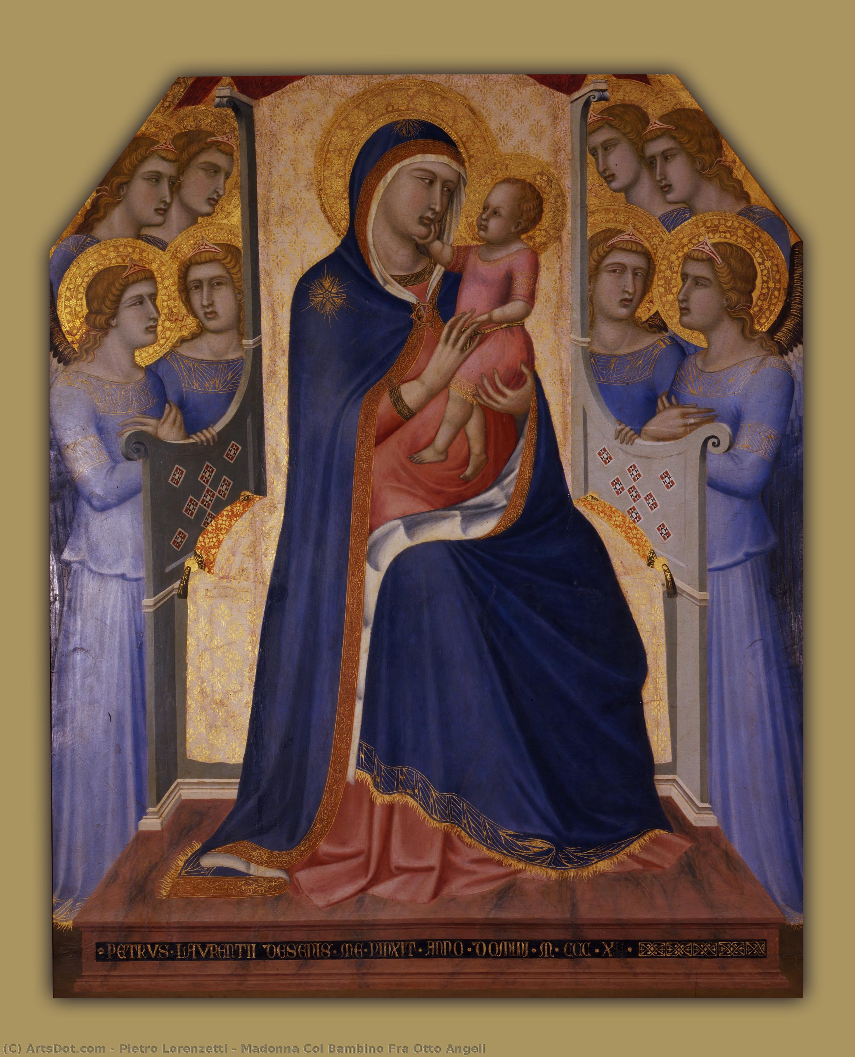 Madonna Col Bambino Fra Otto Angeli — Pietro Lorenzetti