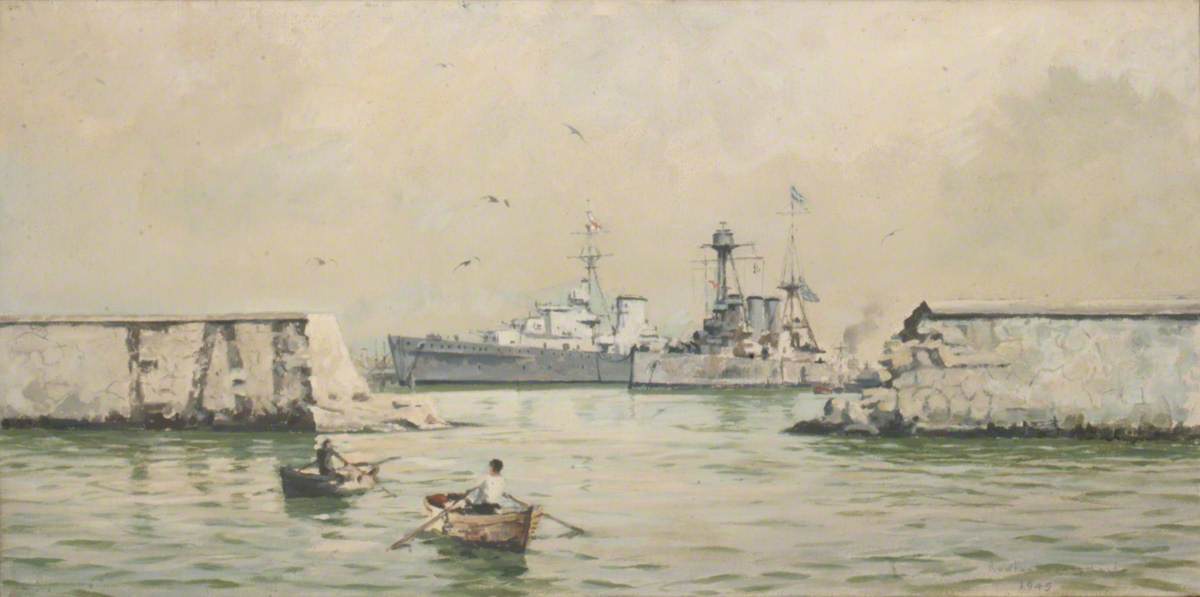 The Greek Cruiser 'averoff' At Piraeus — Rowland Langmaid