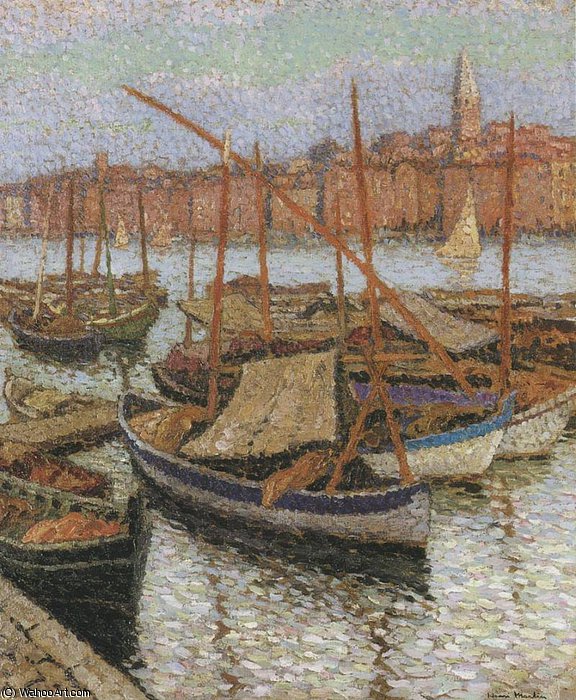 Sailboats In The Port — Henri Jean Guillaume Martin