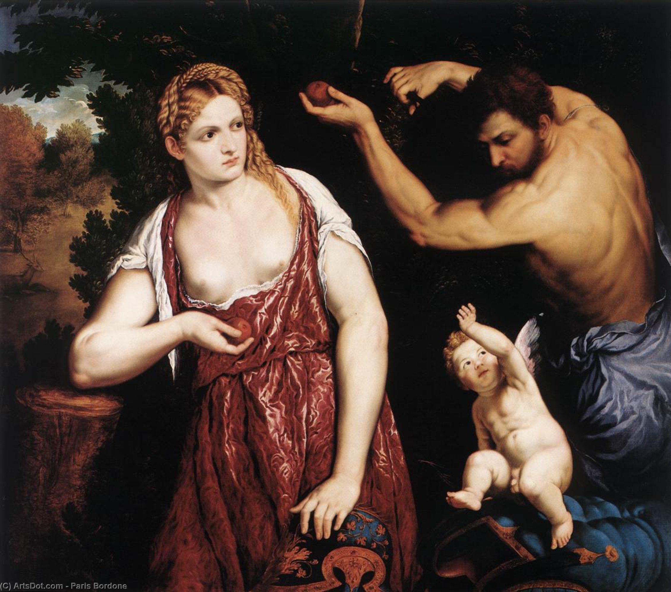 Venus And Mars With Cupid — Paris Bordone